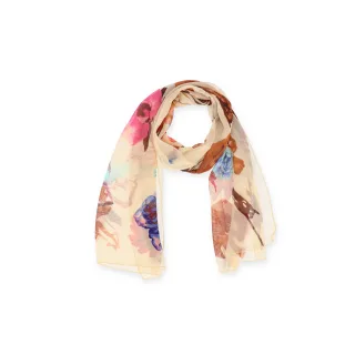 Halsüberkopf Accessoires - 160x50 Schal Flower beige - Gr. - OS