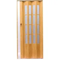 Vivaldi Falttür H. 203 cm B. bis 100 cm Schiebetür eiche hell Fenster Schloss gl280 (1 Packung Karton, 1-St., 1 Set), teils montiert