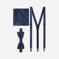 MONTI Hosenträger SALVO - Set-Box mit Fliege, Hosenträgern und Einstecktuch für Herren (Fliege + Hosenträger + Einstecktuch, Styler-Box mit Fliege, Hosenträgern und Einstecktuch)