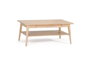 Couchtisch Tisch mit Schublade RENATO Eiche Massivholz 120x80 cm