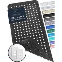 Homerella Badematte rutschfest Hautsensitiv 88x39cm, INKL. AUFHÄNGUNG, Antirutschmatte Badewanne BPA frei, Duschmatte schimmelresistent & maschinenwaschbar
