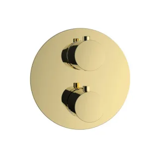 Herzbach Living round Fertigmontageset 30.500550.1.03 Unterputz-Thermostat, 1 Verbraucher, PVD-gold