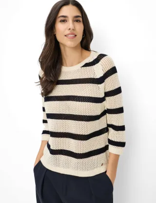 Brax Damen Strickpullover Style NALA navy, dunkelblau, Gr. 48