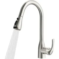 Rainsworth Küchenarmatur Küchenarmatur Ausziehbar 40cm (Wasserhahn mit Kalt und Warmwasserschlauch,Schwarz, Spültischarmatur 360° Schwenkbar,Mischbatterier Küche) 3 Modus Wasserhahn Küche mit Hohe Bogenauslauf
