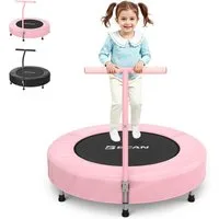 BCAN Kindertrampolin für 1-6 Jährige, mit Schaumgriff & lückenloser Polsterung, Ø 91 cm, (1 tlg), gelenkschonend für Indoor-Spiel