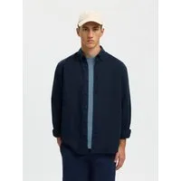 Selected Langarmhemd SLHREGCLAY LINENBLEND LS SHIRT CLA NOOS Materialmix, regular fit