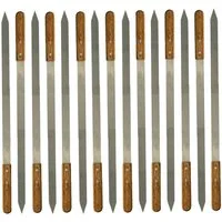 walexo Grillspieß Edelstahl Kebab Adana Grillspieße 600x23x2mm Holzgriff (15-St)