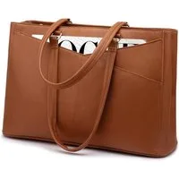 LuxusKollektion Laptoptasche Laptop Handtasche Damen 15,6 Zoll Braun Lehrertasche Büro Uni