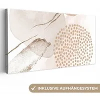 OneMillionCanvasses® Leinwandbild Panorama Aquarell - Beige - Pastell - Modern - Abstrakt, Fotodruck (1 St), Wandbild, Deko Schlafzimmer Wohnzimmer Flur 40x20 cm