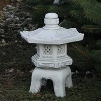 gartendekoparadies.de Gartenfigur Japanische Oki-Gata Steinlaterne, H. 38 cm, 11 kg, Frostsicher