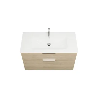 Burgbad Glas Waschtisch-Set Eqio Eiche Dekor Cashmere/Weiß, SEYX102F3180A0070 SEYX102F3180A0070