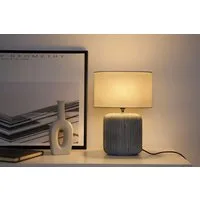 Pauleen Tischleuchte Pure Shine max20W Grau/Weiß 230V Stoff/Keramik, Ein-/Ausschalter, ohne Leuchtmittel, E14