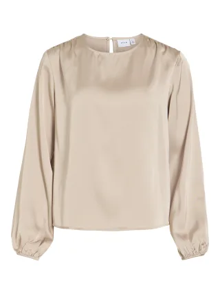 VILA - VIENNA RAVENNA L/S O-NECK TOP Cement - Gr. - 42