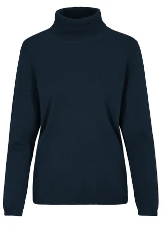 CLARINA - NOS Rollkragen-Pullover, uni 623 marine - Gr. - 38