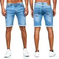 iKENNAS Jeansshorts Herren Jeansshorts Bermudar Kurze Hose (Short 717-02) L.Blau W30
