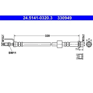 ATE Bremsschlauch vorne Ford Transit 2,2 2,3 2,4 3,2 TDCi