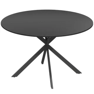 Homcom Esstisch, Schwarz, Metall, 120x75x120 cm, Esszimmer, Tische, Esstische