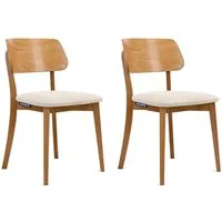 KONSIMO® Holzstuhl VINIS Esszimmerstühle, skandinavischer Stil, hergestellt in der EU (Set, 2 St), Velours-Sitz, Gestell aus Massivholz