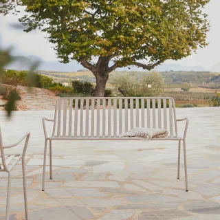 2-Sitzer-Gartenbank Gaby Cream aus Metall