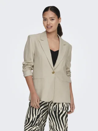 JDY - JDYMAYA L/S LINEN BLAZER PNT oatmeal - Gr. - XL