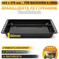 ICQN Backblech 465 x 370 x 60 mm, Emaille, (1-St), Passend für Bosch, Neff, Constructa, Beko, Samsung, Teka