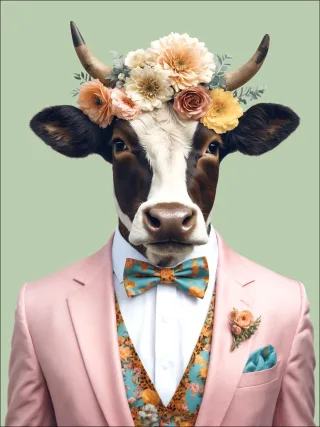 Keilrahmenbild CRAZY COW