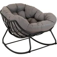 Lesli Living Schaukelstuhl Schaukelstuhl Relax-Stuhl Gartenstuhl grau schwarz