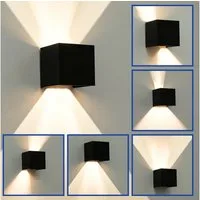 WILGOON LED Wandleuchte 6W LED Aluminium Wandlampe mit Austauschbarer, Auf & ab Einstellbarer, LED fest integriert, warmweiß, verstellbarer Wandstrahler für Wohnzimmer Schlafzimmer Treppen Flur
