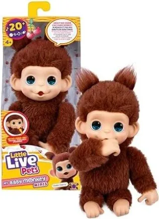 Little Live Pets - My Baby Monkey Minis Brown Cherri, Kuscheltier