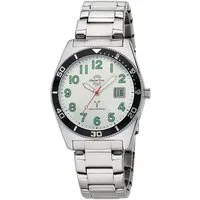 MASTER TIME Funkuhr Super Power Sporty, Armbanduhr, Quarzuhr, Herrenuhr, Datum, Leuchtzeiger, Edelstahlarmband