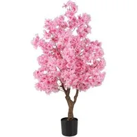 Kunstpflanze Kirschblüten, COSTWAY, Höhe 120 cm, Blumenbaum im Topf