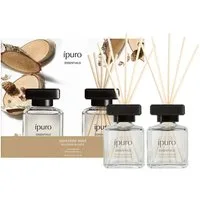 IPURO Raumduft Cedar Wood, 2x 50 ml, Glasflakon mit Rattan-Holzstäbchen