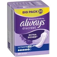 always Inkontinenz-Einlage Discreet + Ultimate Tag, 7, 20-St., Saugstärke 7 - starke Blasenschwäche