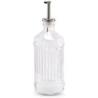 Zeller Present Glas Essig-/Ölflasche, Glas/Edelstahl/Silikon, 500 ml, transparent, Ø7,8 x 23 cm
