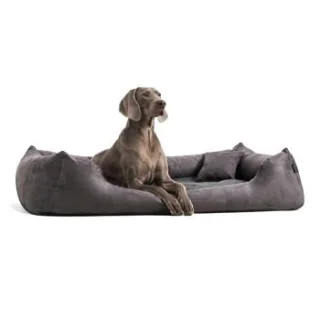 Tierlando MORITZ VIP Hundebett Hundesofa schwarz/ graphit 90 cm, 22 cm, 75 cm