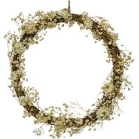 MARELIDA Dekokranz Dekokranz aus Trockenblumen Wandkranz Türkranz D: 28cm für Innen creme