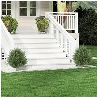 Kunstpflanze 2er-Set Künstliche Pflanzen, UV-beständig, 387 Blätter, Erdspieß Zypresse, HOMCOM, Höhe 60 cm, für Wohnzimmer, Schlafzimmer, Büro, Garten, Grün