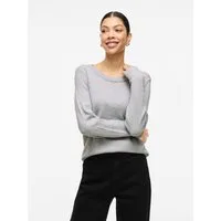 Vila Rundhalspullover VIRIL-O-PULLI Feinstrick mit feinen Strickdetails