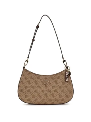 Guess Accessories - NOELLE II TOP ZIP SHOULDER BAG LATTE LOGO/BROWN