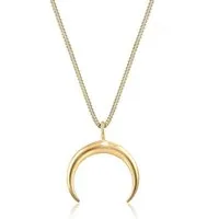 Elli Kette mit Anhänger Kette Anhänger Halbmond Fein 925 Silber, Astro