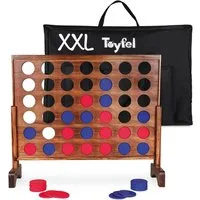 Toyfel Spiel Vier Gewinnt Spiel XXL Holzspielzeug Groß Ace, Indoor & Outdoor Spiele Premium Gesellschaftsspiel