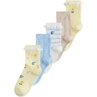 Next Kurzsocken Socken mit Baumwolle und Rüschen im 5er-Pack (5-Paar)