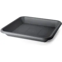 Floralo e. K. Blumentopfuntersetzer Kunststoff-Untersetzer für Pflanztöpfe quadratisch, anthrazit
