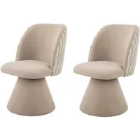 HELA Esszimmerstuhl BARI I Drehstuhl (Set, 2 St), 360° drehbar, Polsterfuß, Materialkombi, Außen Felloptik Innen Velvet