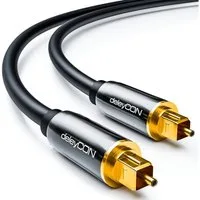 deleyCON deleyCON HQ 2m Optisches Audio Kabel 5mm LWL- 2x Toslink Optisches-Kabel