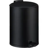 relaxdays Mülleimer Bad Mülleimer 3 l Softclose, schwarz