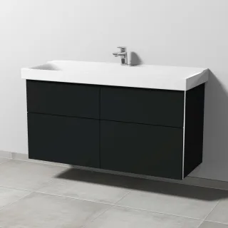 Sanipa 3way Waschtischunterbau zu Geberit Xeno2 Waschtisch mit 4 Auszügen, Vulkan-Matt BP6641V