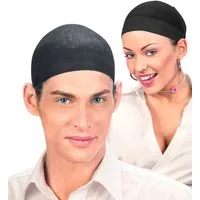 Widmann S.r.l. Kostüm-Perücke Set von 2 Haarnetzen für Perücken, Schwarz