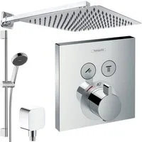 Hansgrohe und Jowi Duscharmatur ShowerSelect Thermostat, Unterputz Duschsystem mit Kopfbrause (Unterputz-Duschsystem, Set) Thermostat