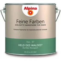 Alpina Wand- und Deckenfarbe Dunkles Moosgrün No. 37, Matt, wasserbasiert, ohne Grundierung, hochdeckend